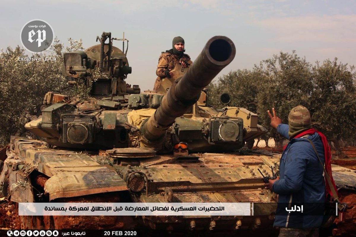 More screenshots of that T-90A tank being used by rebels in Idlib. 13/ https://vk.com/milinfolive?w=wall-123538639_1340716