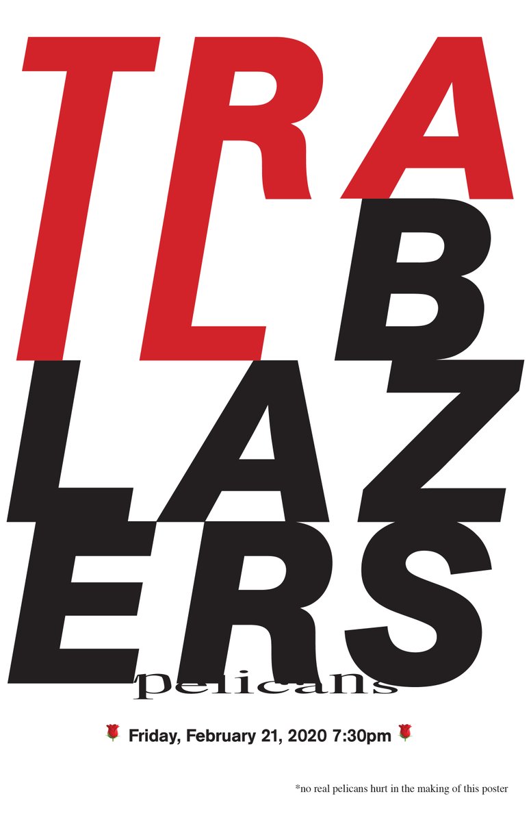 rejectedposters's tweet photo. FINALLY BACK ON OUR BULLSHIT. Sorry for the delay, had some travel and other shit to take care of. #ripcity #blazers #trailblazers #pelicans #zionism #gamedayposterseries #rejectedgamedayposters #crushing https://t.co/EwG8Owla4C