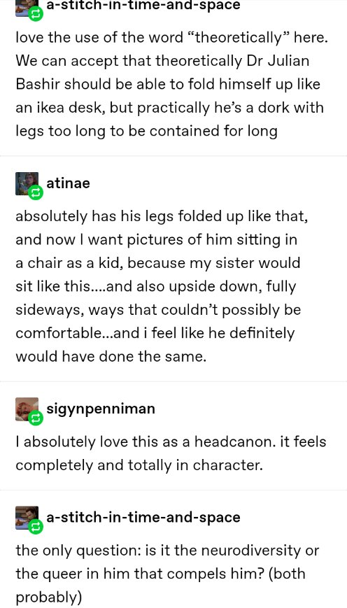 Ok, the moment when I learned that "inability to sit in chairs properly" was both a ND thing and a queer thing was honestly life-changing.