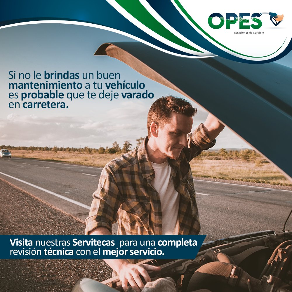 Opesltda's tweet photo. Si no le brindas un buen mantenimiento a tu vehículo es probable que te deje varado en carretera. Visita nuestras Servitecas  para una completa revisión técnica con el mejor servicio.  #EstaciónDeServicio #EstaciónDeGasolina #BombaDeGasolina https://t.co/CQ3wCABf5D https://t.co/ZDirOtSuk9