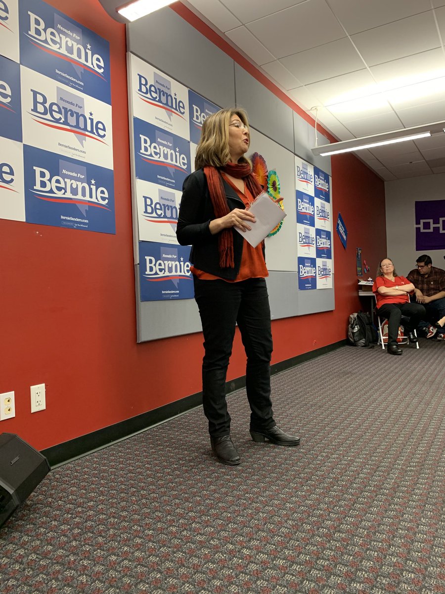marcywinograd's tweet photo. With Naomi Klein in East Las Vegas at the #BernieHQ. “We’ve got the fires of climate catastrophe, but we also have the fire of this movement for a Green New Deal.” https://t.co/zlKrqBXrr3