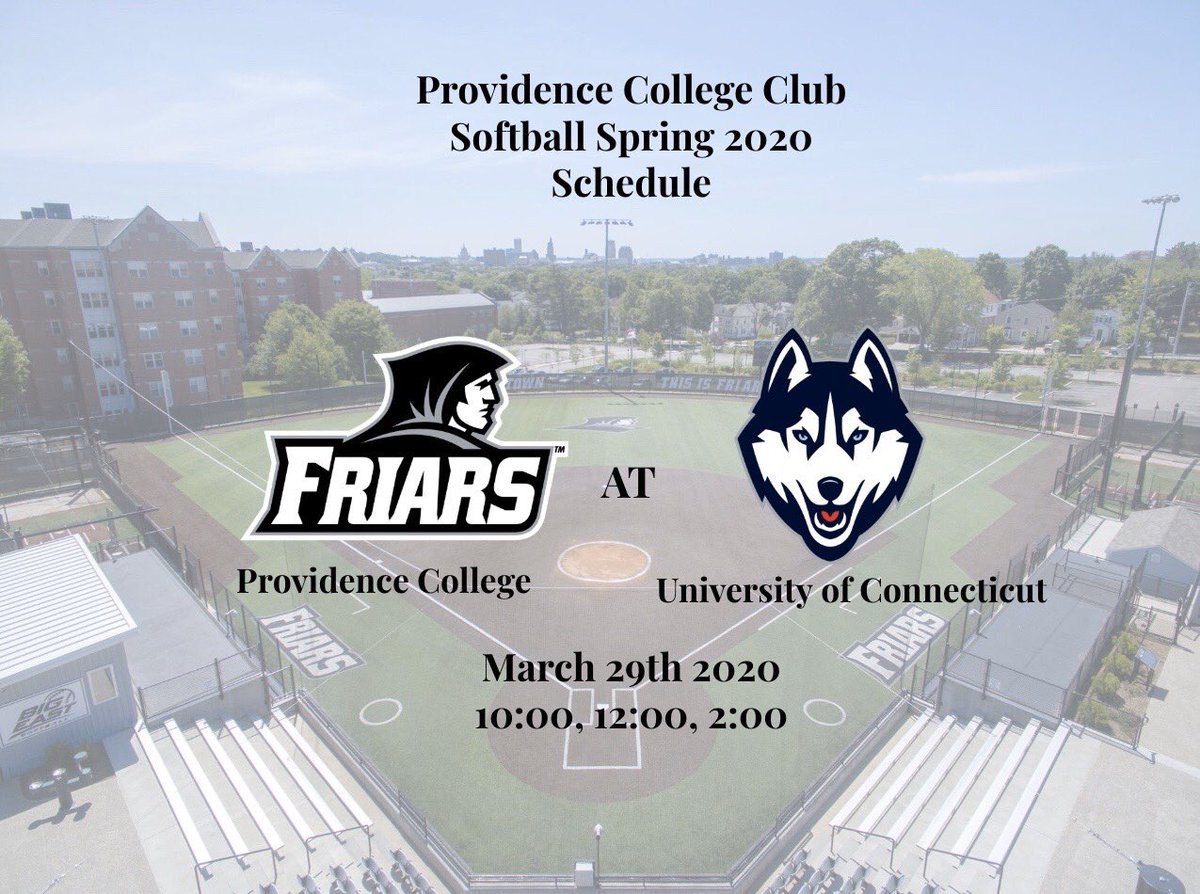 pcclubsoftball's tweet photo. 2020 Providence College Club Softball Spring Schedule! Go Friars! https://t.co/F387d3GVuq