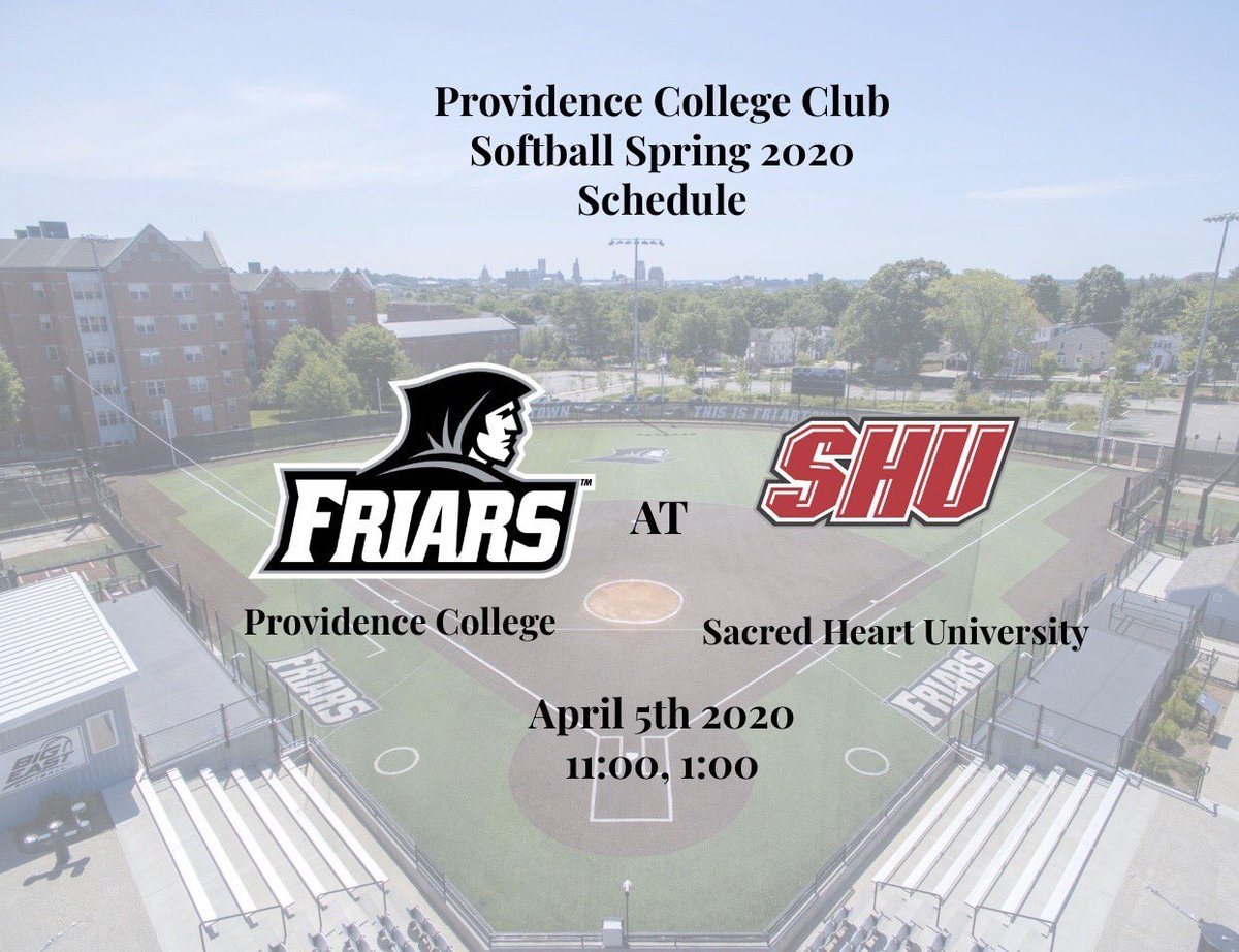 pcclubsoftball's tweet photo. 2020 Providence College Club Softball Spring Schedule! Go Friars! https://t.co/F387d3GVuq
