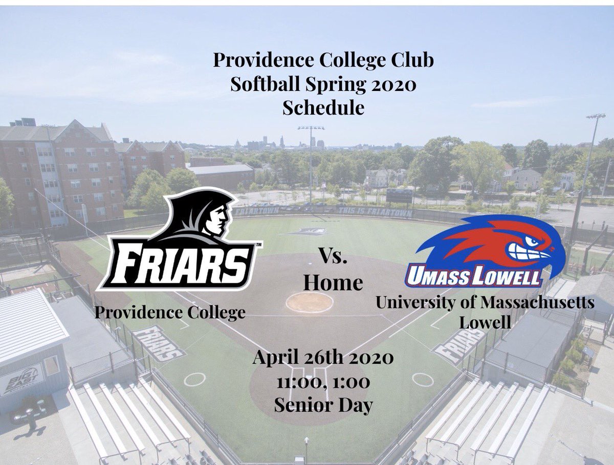 pcclubsoftball's tweet photo. 2020 Providence College Club Softball Spring Schedule! Go Friars! https://t.co/F387d3GVuq