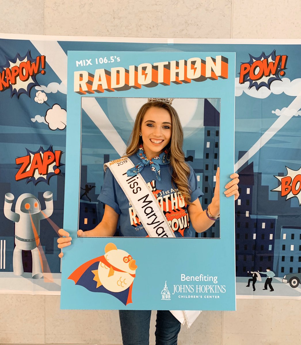 Stopped by day 2 of the #mix1065radiothon to write thank you’s for the generous donors and chat with some of the inspiring children at @hopkinschildrens! Be sure to call in to @mix1065fm, and become a miracle maker for these superheroes!!