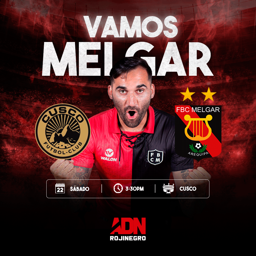 adnrojinegro20's tweet photo. Vamos con todo a Cusco 🔴⚫️
⚽️ #CuscoFC vs #Melgar
📆 Sábado 22 de Febrero
⏰ 3:30pm / 🏟 Garcilaso
#Liga01 #Apertura https://t.co/WaopZj04Q5