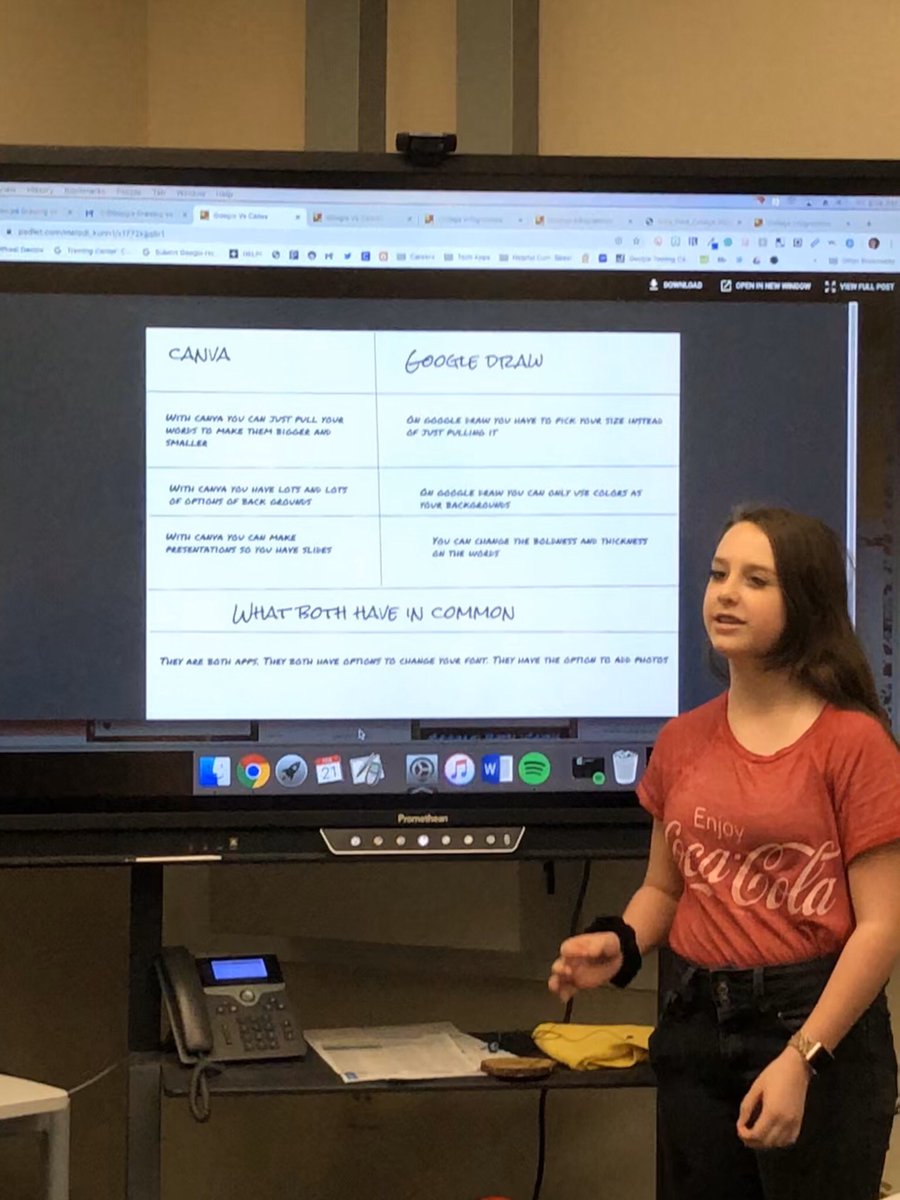 We have created Google Drawings &amp; Slides and <a href="/canva/">Canva</a> presentations &amp; posters.  🤗Background knowledge is built - so compare and contrast/likes and dislikes presentation today.  Love hearing what features Ss find valuable. 💕<a href="/FSMSCubs/">Frank Seale M.S.</a> #6thgradetechapps #misdproud