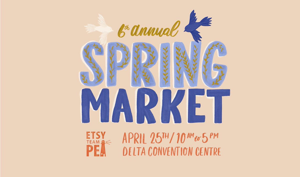 Our next market is only 2 months away! Save the date for our biggest and best yet. Etsy Spring Market April 25th at @DeltaPEI. Get more info and RSVP here: facebook.com/events/s/etsy-…