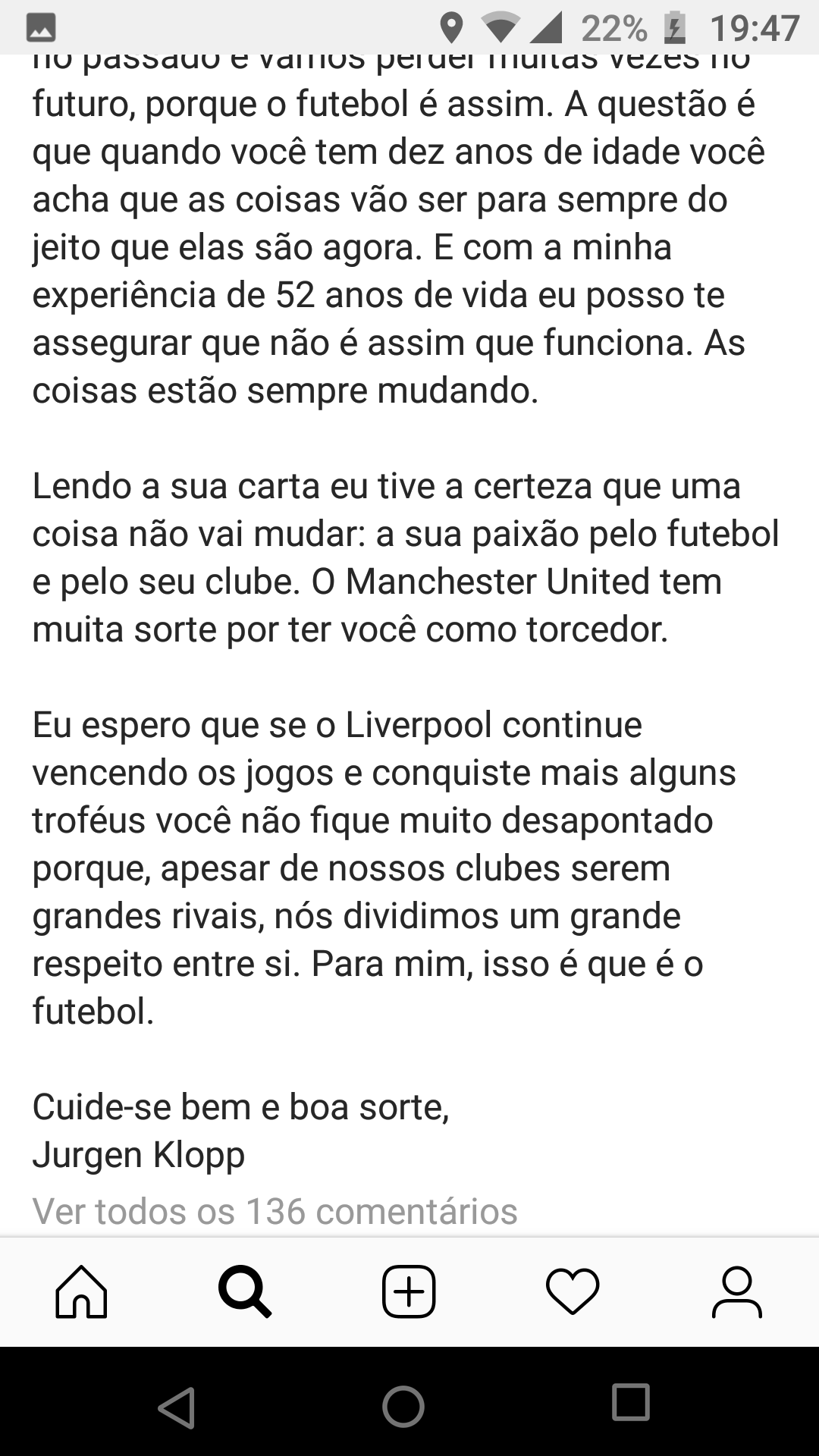 Paulo H. Nóbrega 🏆🏆🏆 on X: Uma criança de 10 anos torcedor do United  mandou uma carta (para o Klopp) pedindo para o Liverpool não vencer mais  jogos. Eis que o Klopp