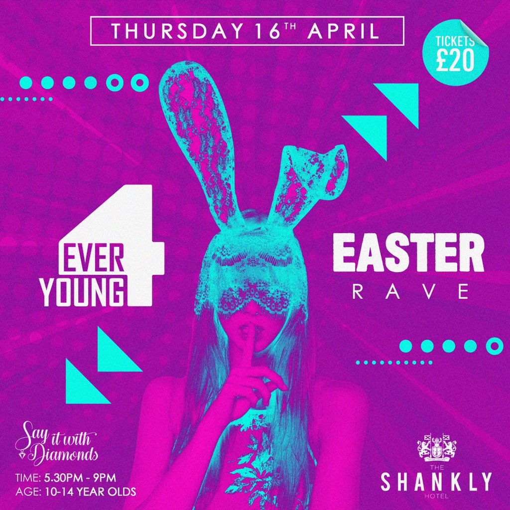 4everYoungRaves's tweet photo. You asked I listened an we’re going back the @ShanklyHotel for my Easter Rave 🙌🏼Tag your best mate below an repost for a chance to win 2 sets of access all area tickets 🎫 include #stamptheknives #speakup #iknowlouie for a chance to win 🙌🏼🎧 https://t.co/InZi9o8hgR