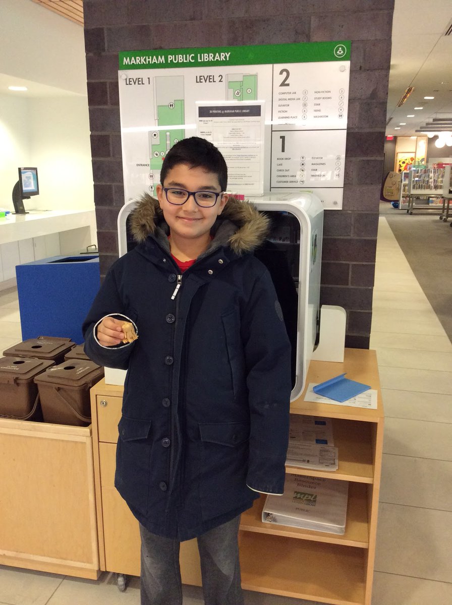 markhamlibrary's tweet photo. Qassim visited our Cornell library branch to learn how to 3D print a dragon using the Dremel 3D20. If you want to learn more about how you can start 3D printing at the library, visit our website or stop by your local branch for more information. https://t.co/PP6iNUIMLn