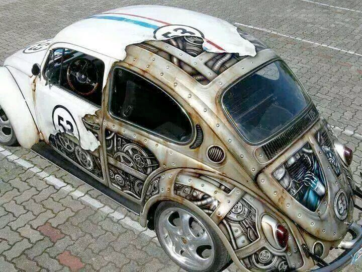 Steampunk_T's tweet photo. Steampunk paint job on a VW Beetle 🎩
By Andras Bathory https://t.co/oJ8nii3NXq