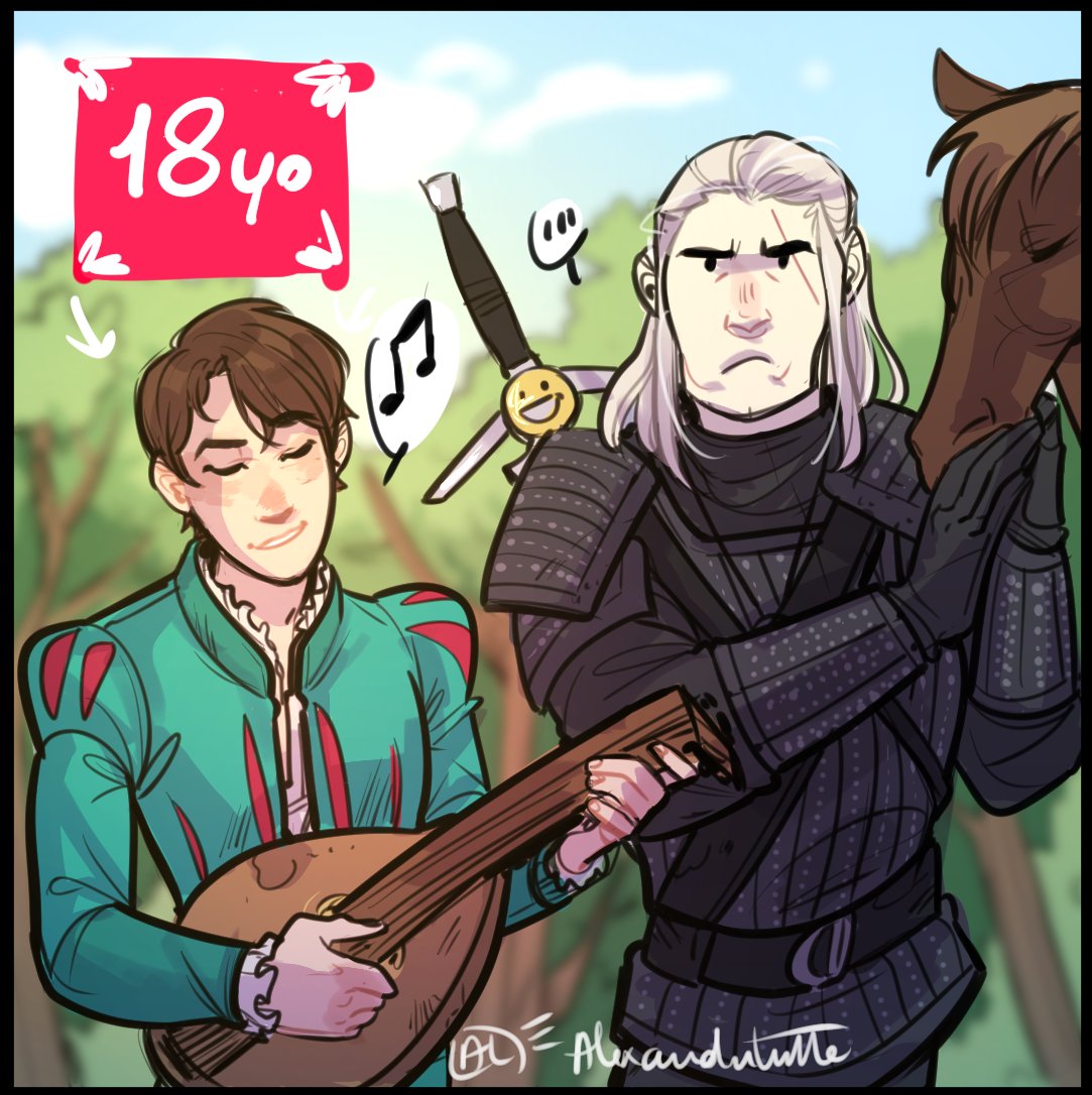 AlexandraLume's tweet photo. Bcs some days ago I was talking about the whole "Is Jaskier??? Immortal????" with a friend ❤️
(And yes the " it looks like a scene after another and not 22years apart" it's deliberate ✨)
#TheWitcher #TheWitcherNetflix #jeraskier #jaskier #geralt #comic https://t.co/ni7eGTqs9c