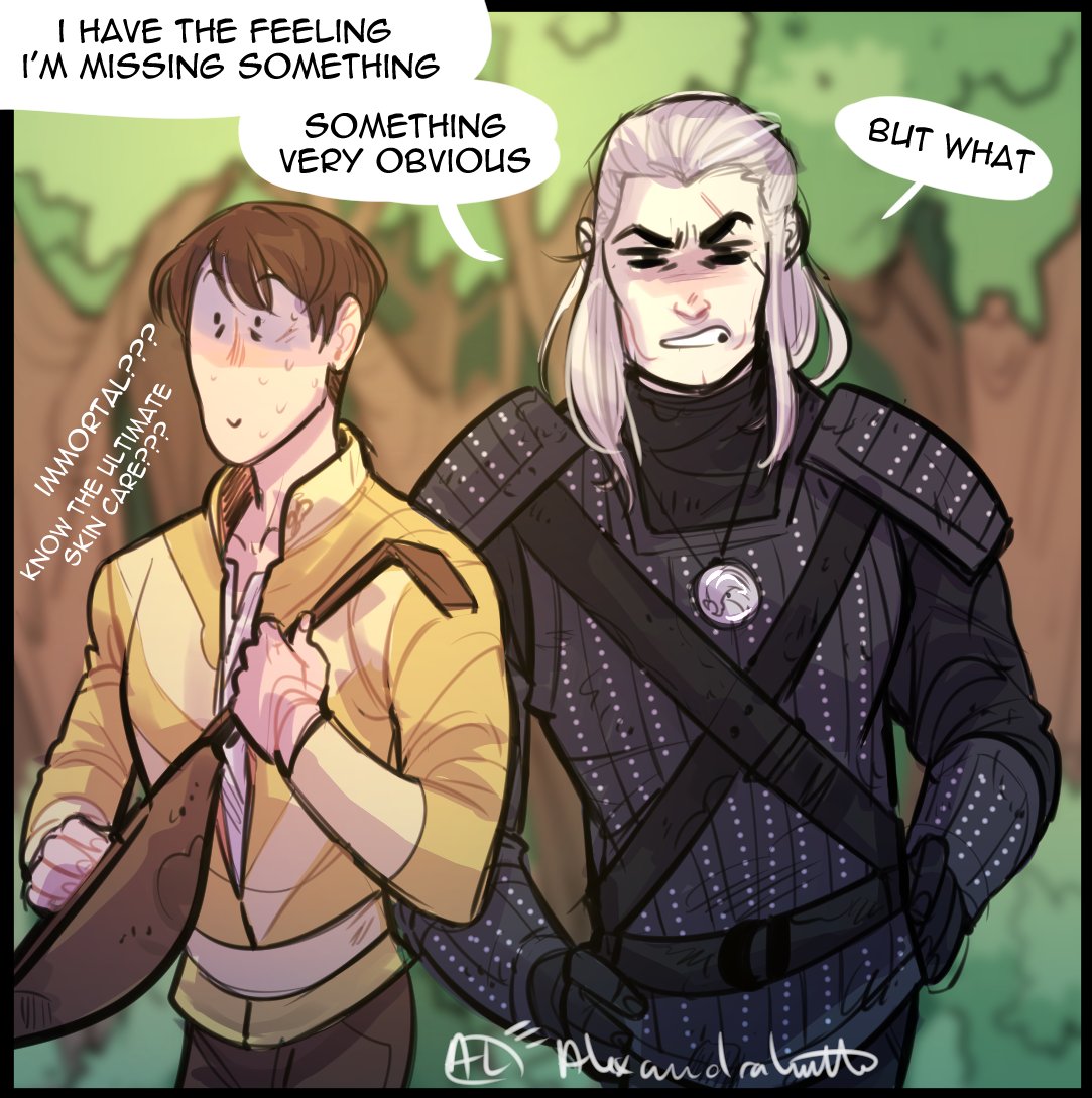 AlexandraLume's tweet photo. Bcs some days ago I was talking about the whole "Is Jaskier??? Immortal????" with a friend ❤️
(And yes the " it looks like a scene after another and not 22years apart" it's deliberate ✨)
#TheWitcher #TheWitcherNetflix #jeraskier #jaskier #geralt #comic https://t.co/ni7eGTqs9c