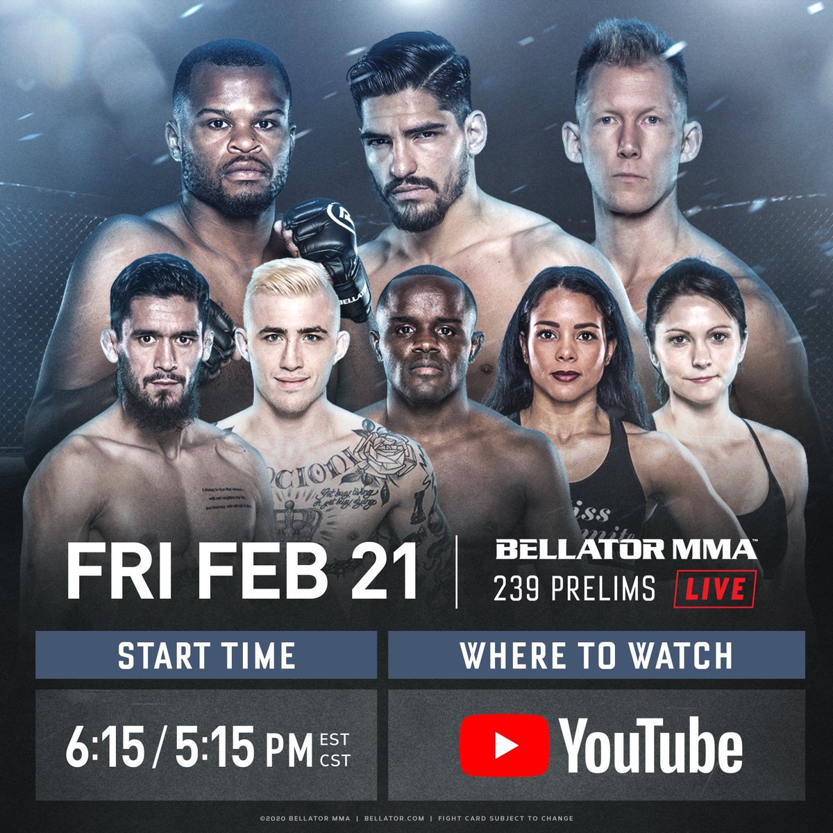 #Bellator239 prelims are on <a href="/YouTube/">YouTube</a> here: youtu.be/rxwdWUZaXoQ