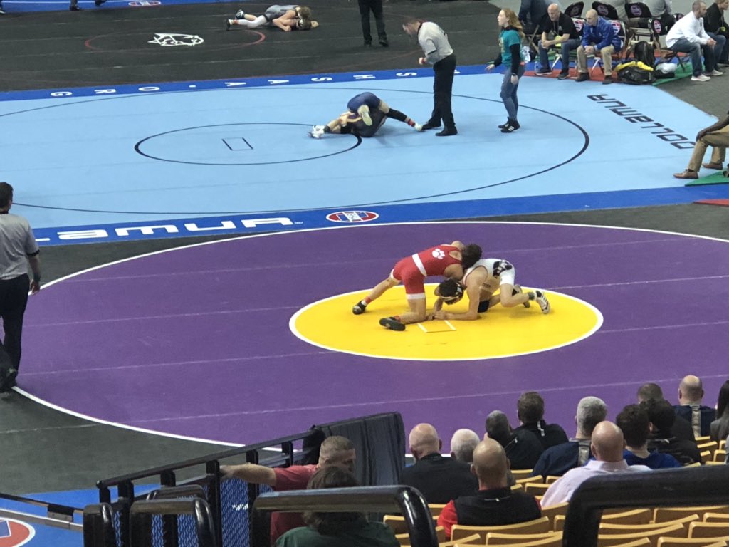 COACHCHAMBERS's tweet photo. Strick and Conway will continue wrestling in 3rd round wrestlebacks. They are one round away from a medal. @ozarkwrestling https://t.co/H3RuUAI4HV