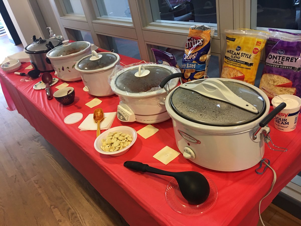 shakervillageky's tweet photo. Competition was fierce at our #ShakerVillageKY staff chili cook off. 1st place went to Billy Rankin's vegetarian chili, and a close 2nd place to Mary Drummer's meaty chili lime! 🌶️🥘🥄 #chilicompetition #employeeappreciation #fivealarm https://t.co/JrkD6jTqFF