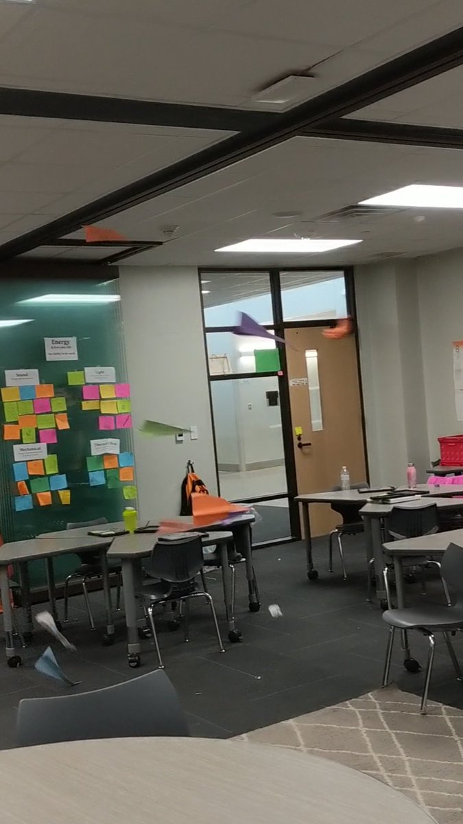 KatlinSnodgrass's tweet photo. For Engineering Week, Lockheed Martin engineers taught us how to create and improve paper airplanes! @Wolter_Sarah @canSTEM  #BeCannonProud https://t.co/bRVspha6Iy