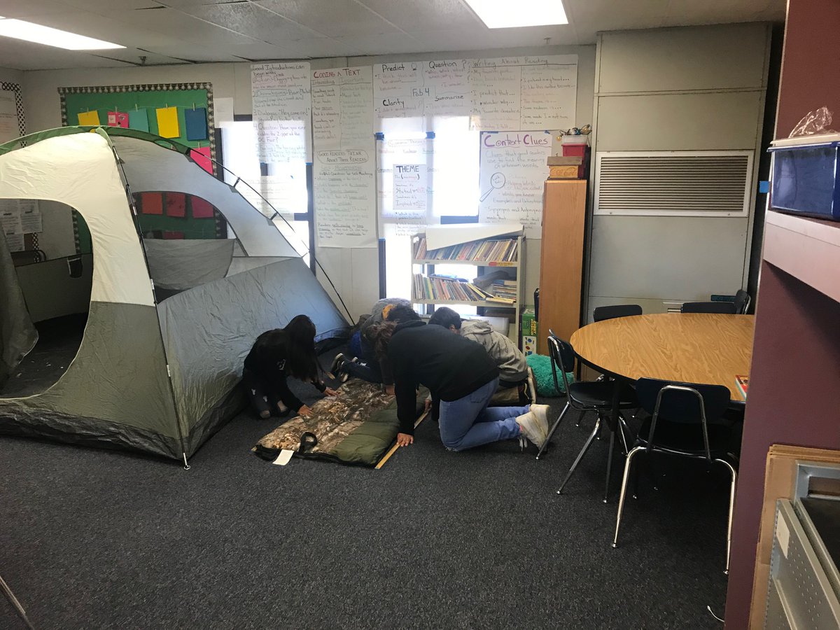 PauletteChaffee's tweet photo. The first Fullerton School our group visited was Maple Elementary where we saw a 6th-grade class working on a project. The student teams had to design floor space inside of a tent to fit 4 sleeping bags w/ enough space for walking around easily inside. A real-life math lesson. https://t.co/cvWBTgWQT4