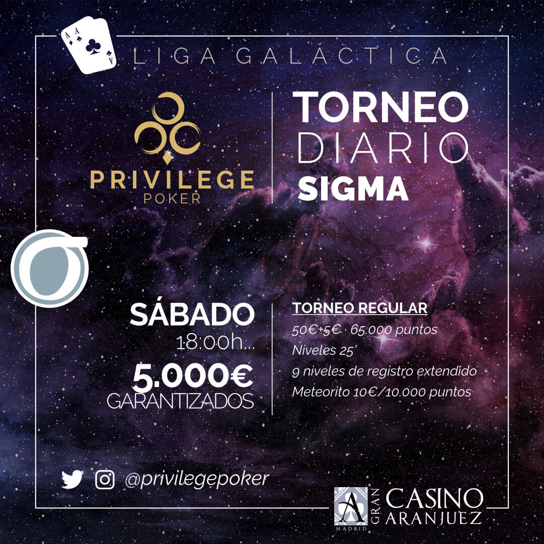 CasinoGVPoker's tweet photo. Y mañana...
TORNEO SIGMA 5K€ GTD (18.00h)
en @CasinoAranjuez
🎟 https://t.co/YM5pl8Fvpz
TORNEO SATURNO XL 2K€ GTD (18.00h)
en @CasinoGranVia
🎟 https://t.co/l7WkJGlKoG
#PokerWeek .. https://t.co/UIlxaSrJpN