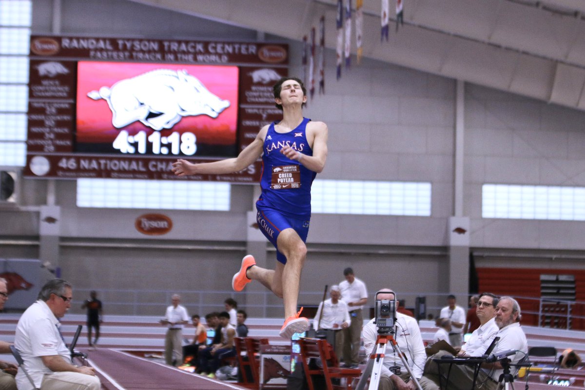 kansastfxc's tweet photo. Not a bad day in the long jump pit for Creed Puyear! #KUtrack

He jumps a personal best 6.97m (22-10.5 ft.) to make it to the event finals and finish seventh overall https://t.co/nfFzVQBWn8