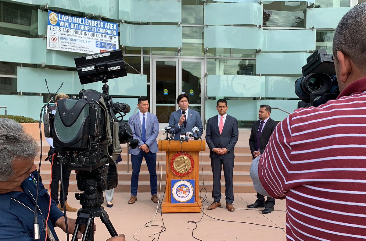 kdeleon's tweet photo. In #BoyleHeights this morning with leaders in the fight to defend our laws against the President’s attacks on immigrant communities. 

No matter what - our law enforcement will not be a cog in Trump’s deportation machine. 

California will not be intimidated. #CAvalues #CD14 https://t.co/WCNmDOXXEp