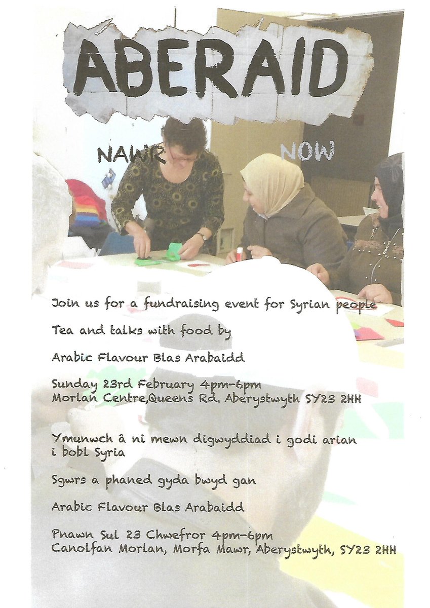 Cofiwch am y digwyddiad yma dydd Sul. An opportunity this Sunday to support the work of Aberaid.