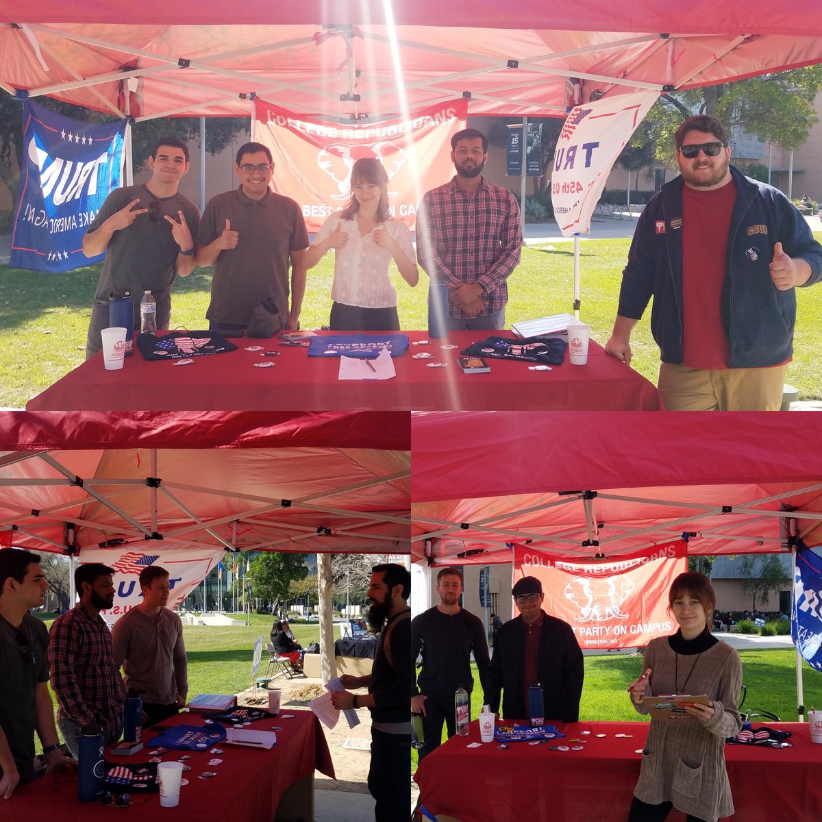 CSUFREPUBLICANS's tweet photo. We table as a political minority on a predominantly liberal campus. Keeping our presence known &amp; our voices heard is absolutely crucial to upholding true diversity!

#csuf #fullerton #calstatefullerton #republican #conservative #collegerepublicans #activism #club #college https://t.co/bNx5gU1Svc