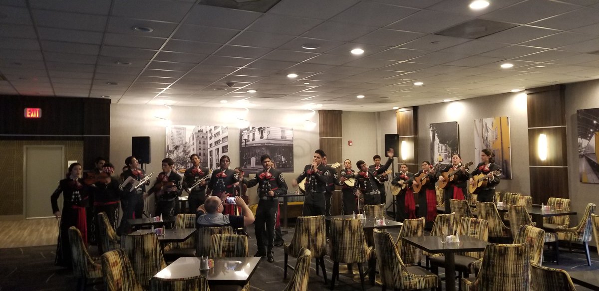 Hanks High School's very own Mariachi Los Trovadores performing at the McAllen Airport Radisson @JMHanksHigh #kingdomofchampions @YISDFineArts