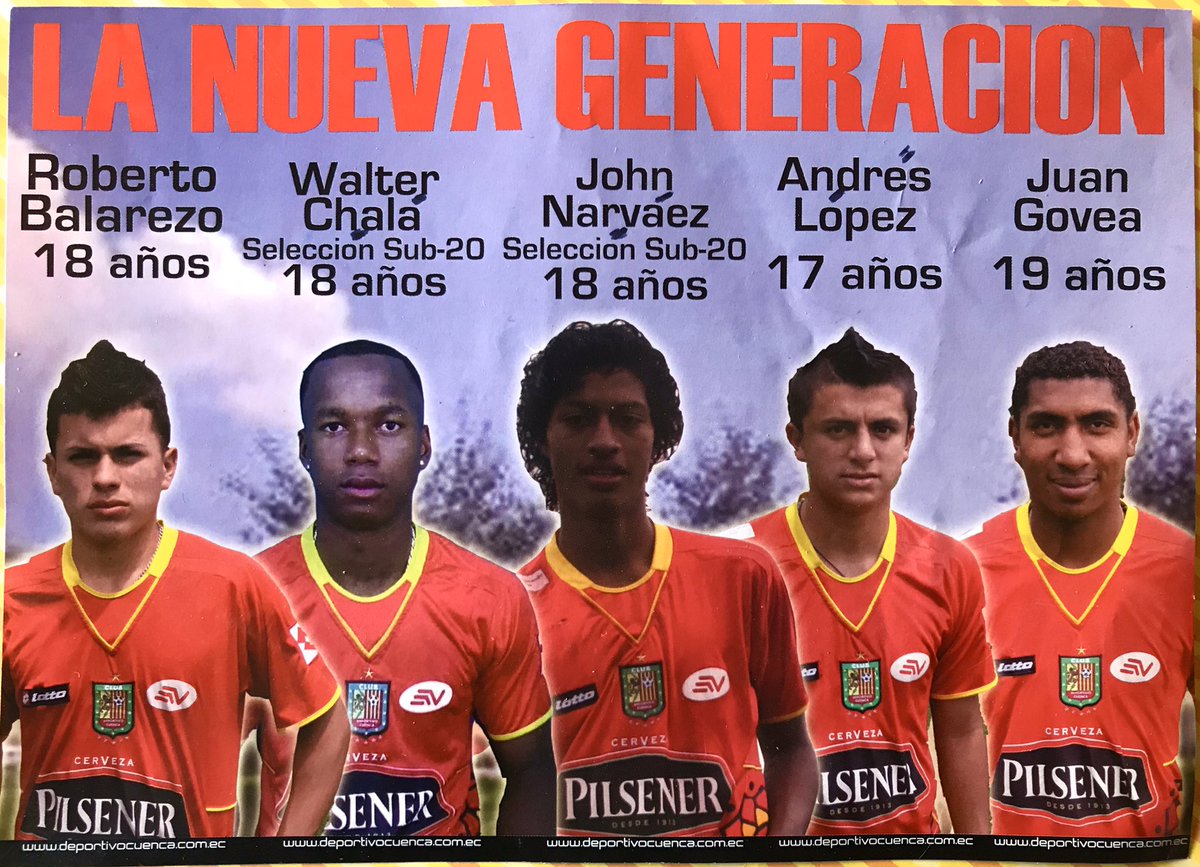 pasodeoroec's tweet photo. [#ECUADOR] Una fotito del recuerdo  de aquella Nueva Generación del #DCuenca, con los recordados Walter Chalá, John Narváez, Andrés López y @JJGovea11 

@DCuencaOficial https://t.co/N7tGxBLBaF