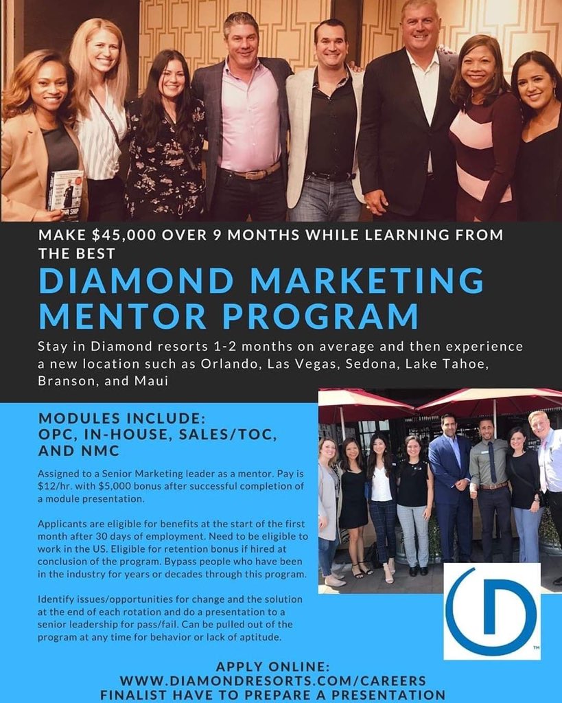 Simply put the greatest opportunity in our Industry today. Connect with us soon here <a href="/diamondresorts/">Diamond</a> for a truly Once in a Lifetime chance. It is said everyone needs a Mentor and an Accountability partner. We Provide Both! #DiamondDMMP #WhyAreYouNotHere #NoOneHasItBetterThanUs