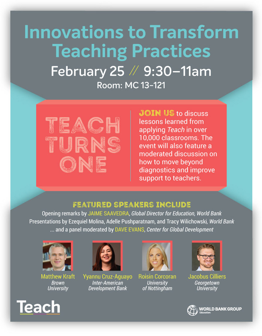 WorldBankLive's tweet photo. Join us on February 25th for a discussion on how #innovation in #teaching practices can lead to a better future for both #educators and students across the globe!
https://t.co/QJRxnffZCx #transformteaching https://t.co/kzEoXOCaax