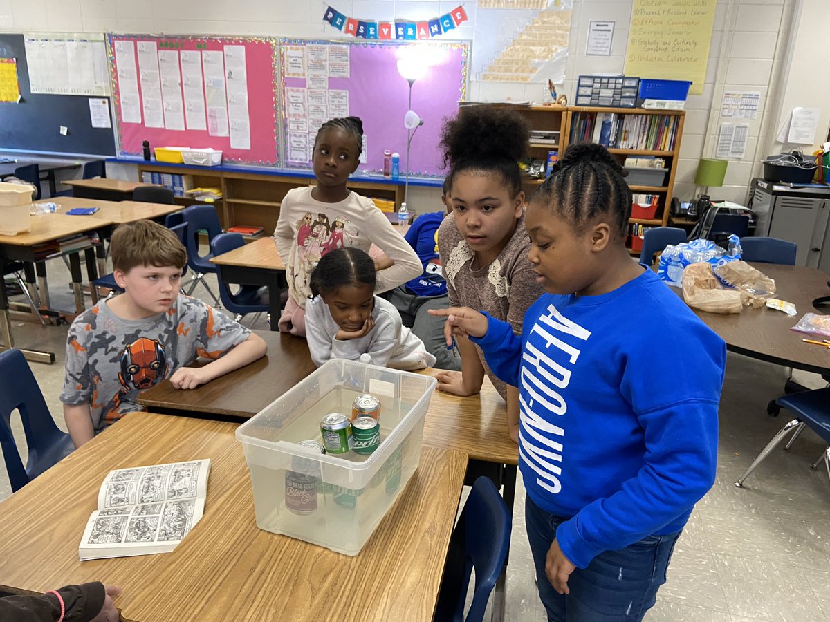 Science club investigation #1: Four soda cans, 2 regular and 2 diet, three float and one doesn’t.  How can that be?  Our scientists investigated and reasoned it out.  <a href="/PriceOwls/">Price Elementary</a>