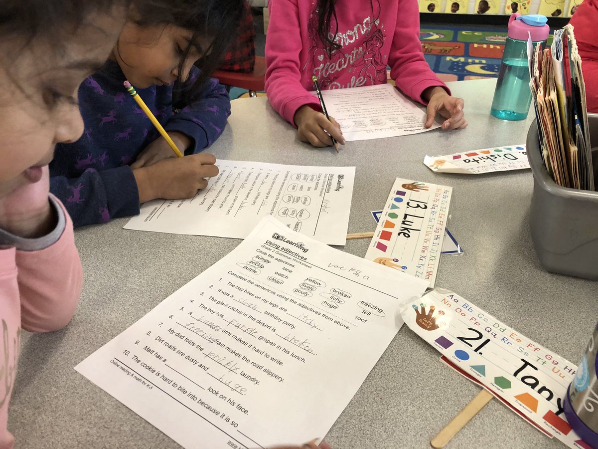 All About Adjectives! These first grade students identified a bunch of adjectives and created some silly sentences/stories to go with these crazy words! 🤪✏️ #literacyenrichment