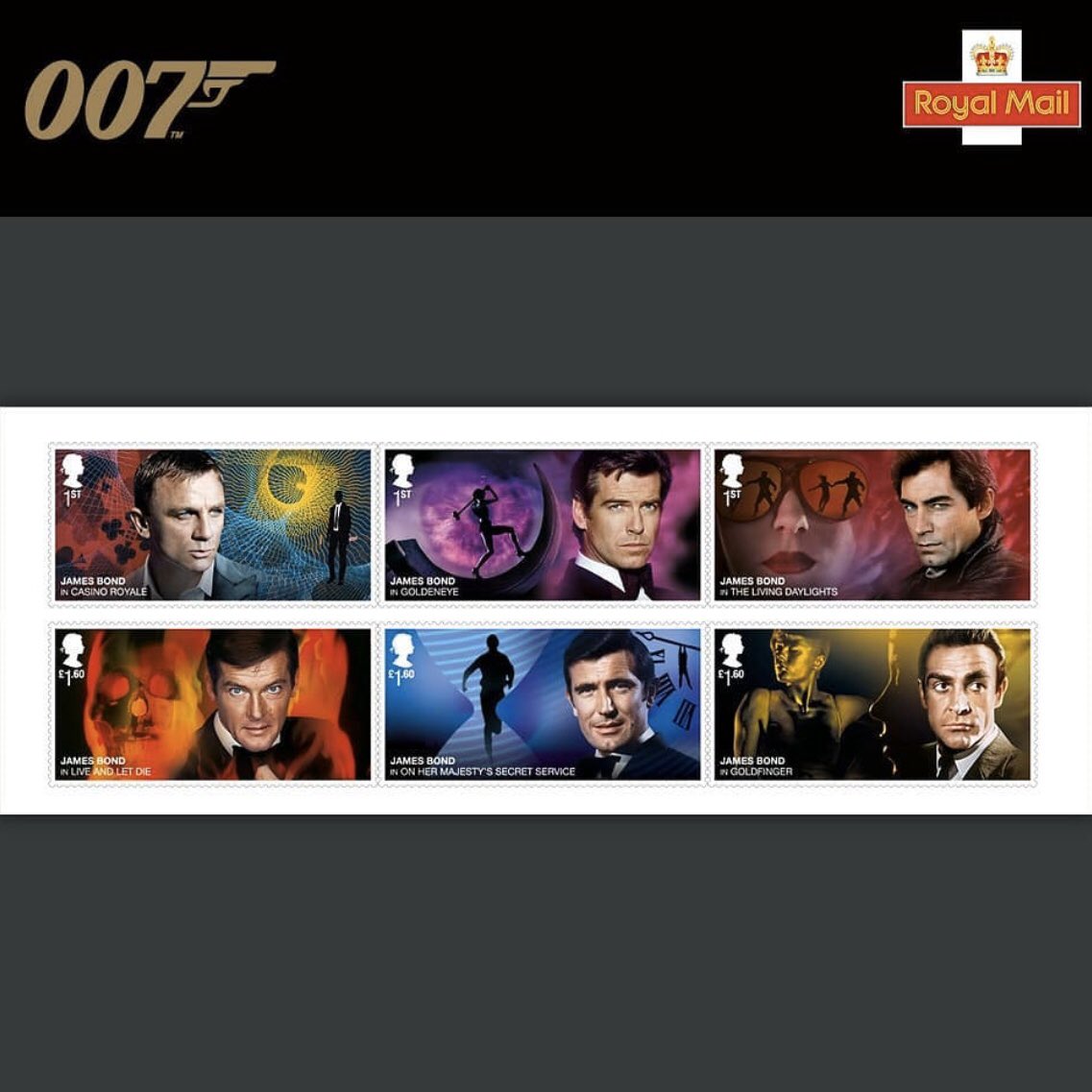 To see my image on @RoyalMail stamp that celebrates the upcoming Bond movie, “No Time To Die,” and to be in the company of my fellow actors who each created the role of Bond with their own unique charisma and talent is certainly one for the books.