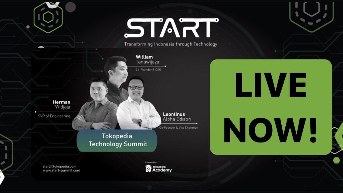 Yuk langsung klik link tokopedia.link/STARTonPlay untuk nonton Live Streaming dari acara #TokopediaSTART yang sekarang sedang berlangsung!