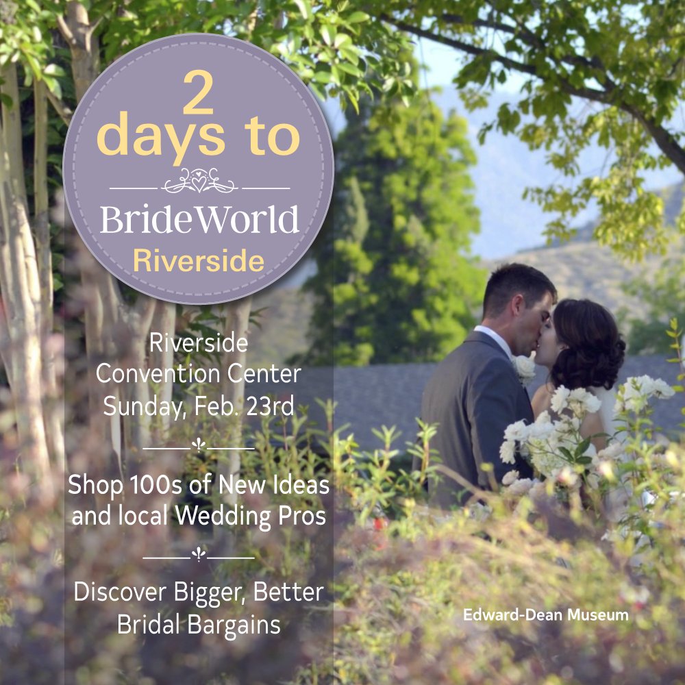 BrideWorld's tweet photo. We are 2 days away from the start of our Inland Empire Show!

Have you gotten your FREE tickets? You'll see planning ideas and inspiration at the largest Inland Empire bridal event.

🎟 Register to Attend and use Promo Code KISS42 to get 5 FREE ADMISSIONS! https://t.co/8lfZzii2Ph https://t.co/eZ8H9qA8Zj