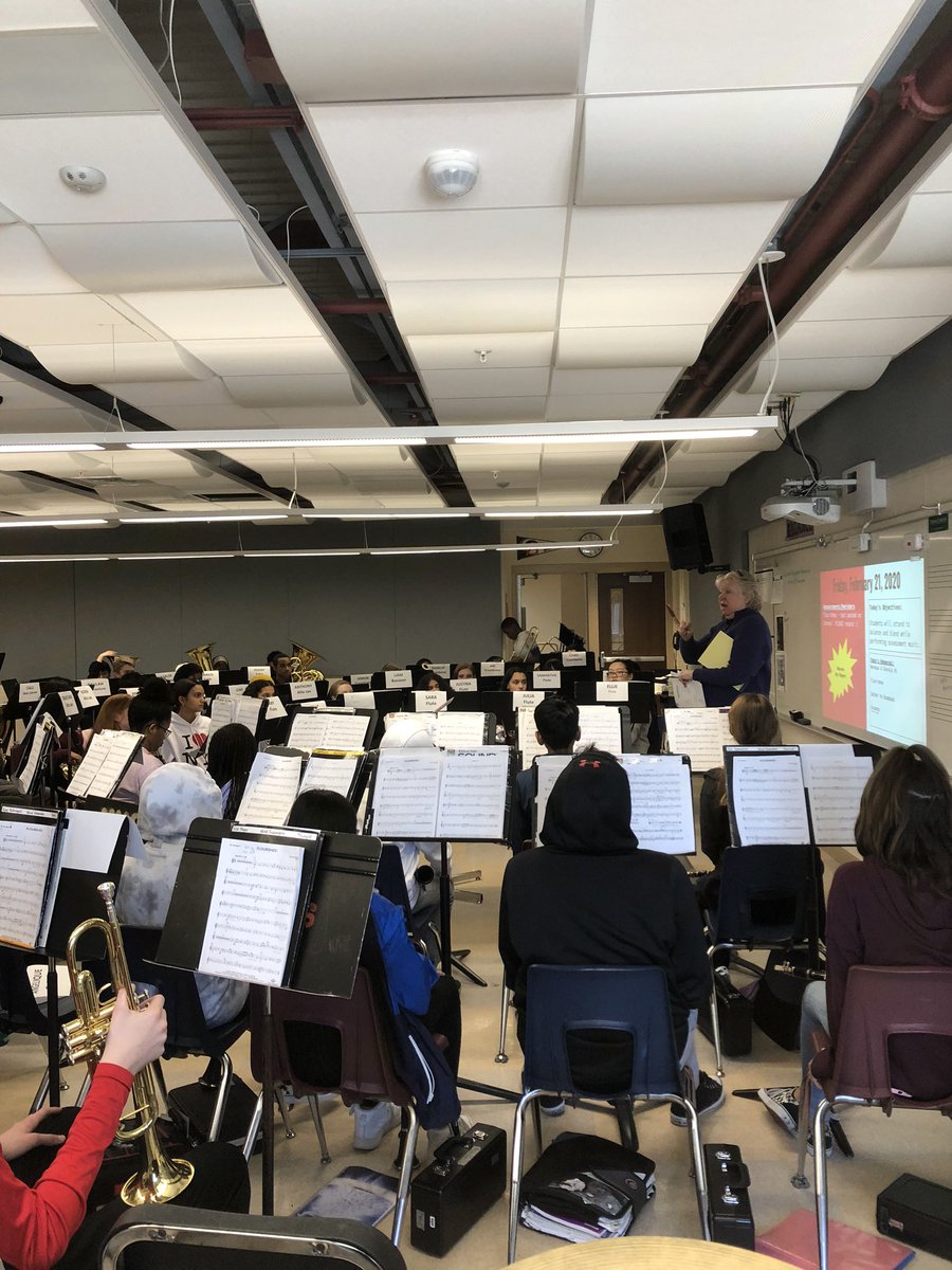 PVMSMusic's tweet photo. It was a treat to have the amazing Mrs. Sally Wagner come to PVMS and work with wind ensemble students today as they prepare for band assessments! #pvmspride https://t.co/nN3cDS8a7p