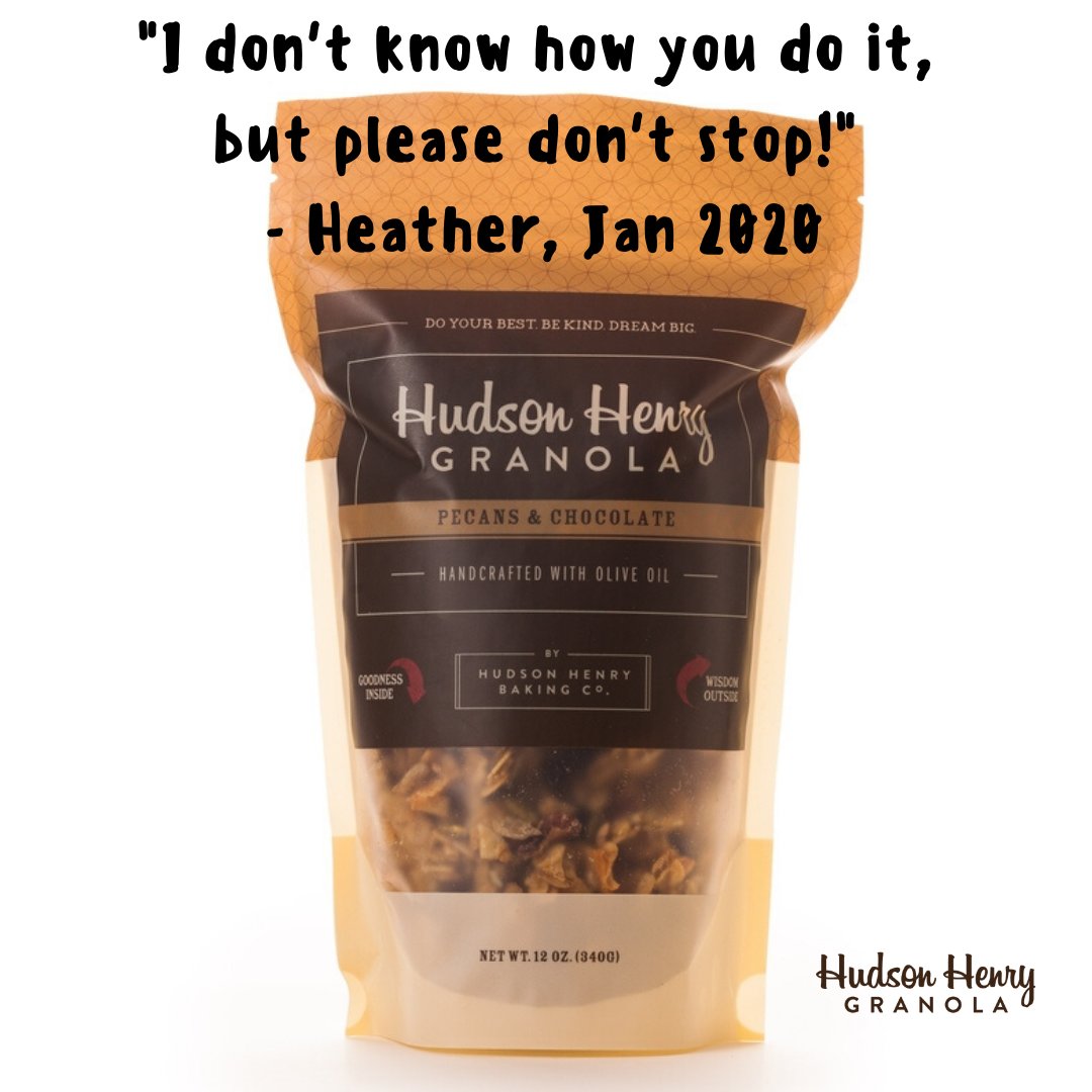 HHBakingCo's tweet photo. Real folks, real reviews!  
"SOOOOOO GOOD!
I don't know how you do it, but please don't stop! This is the best granola ever...EVER!  If granola could save the world Hudson Henry could do it!" #blush #granola #smallbatch #grocery #foodie #snack  https://t.co/upB5f1AS6v https://t.co/uzq5v4nqBE