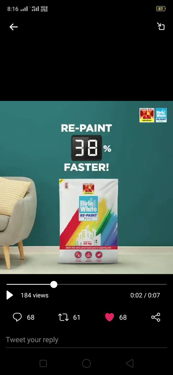 Raghavendra0703's tweet photo. @BirlaWhite Here is my screenshot team
#ContestAlert
#BirlaWhite #RePaintPutty #Putty #Repaint #Renovate #WallRepaint #HomeRenovation #Homepainting #Interiors #InteriorWalls
@BirlaWhite
Join
@itzzmesowju @montu13713 @GeeknGlam @ajaysahoo1981 @Sandeeppalo_13 @FLYINMINI @yashgandhi66 https://t.co/0TWZb5kc11