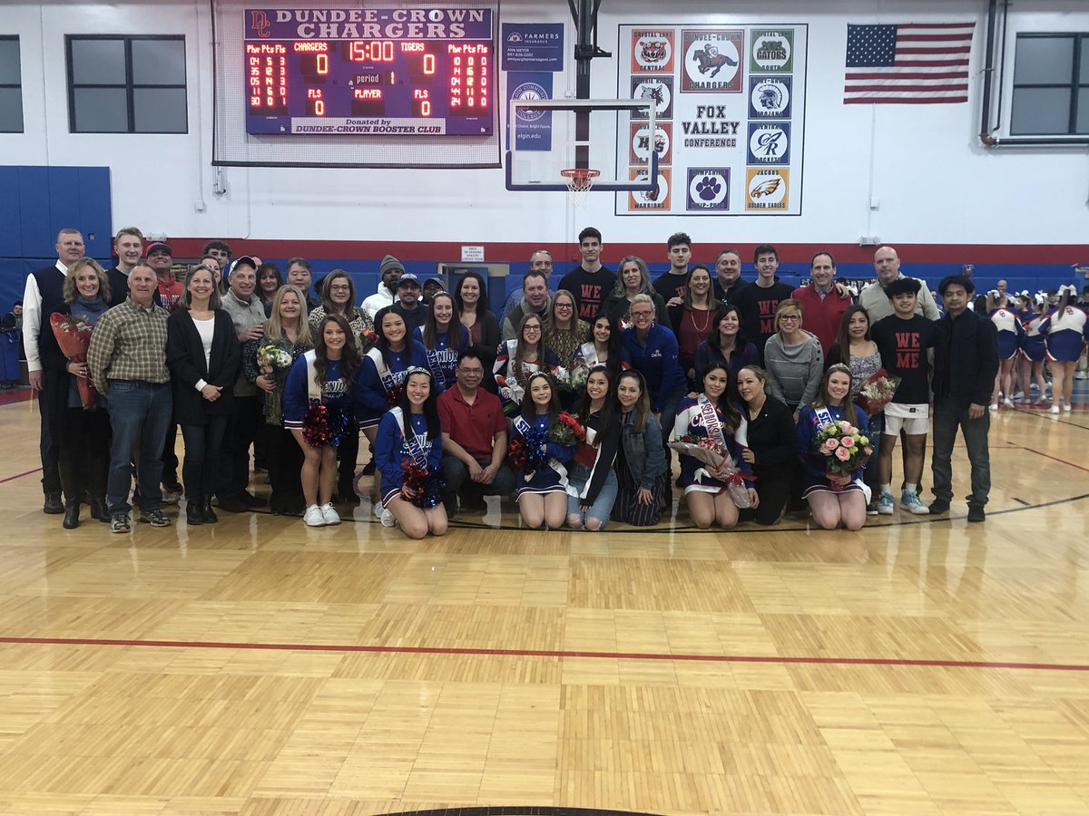 DundeeCrownHS's tweet photo. Congratulations to our senior basketball players, dancers, and cheerleaders! Thanks to you and your parents for your years of dedication! Once a Charger, always a Chargers! https://t.co/uj4O6Q1TiQ