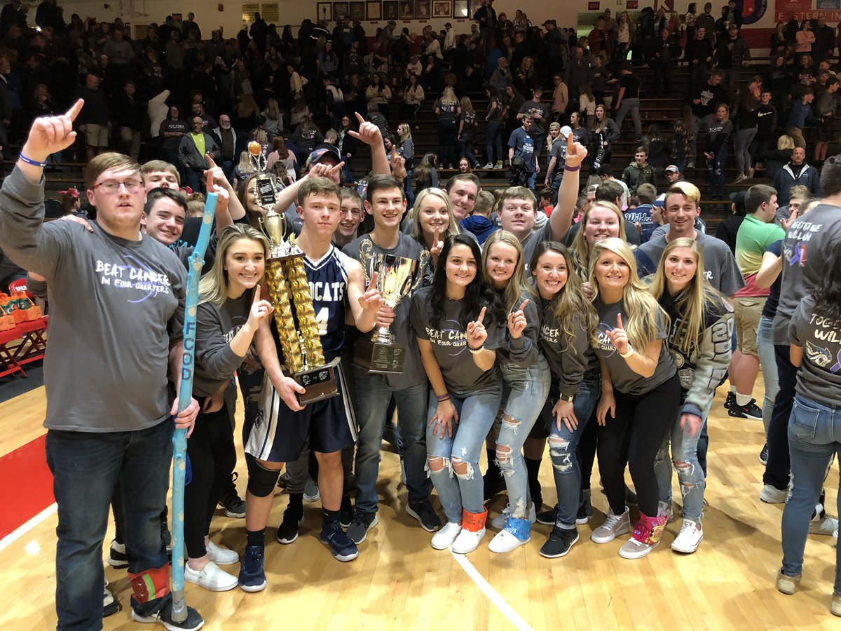 DennyDorrelFCHS's tweet photo. Great day to be a @FCHSWildcats!  Franklin County raised 13,800.46 dollars for the fight against cancer and @FCWildcatBBall with the win over Connersville in the bowl! Super proud of all as we continue to exemplify #LeanOnMe!! https://t.co/HuTQCAeoQE