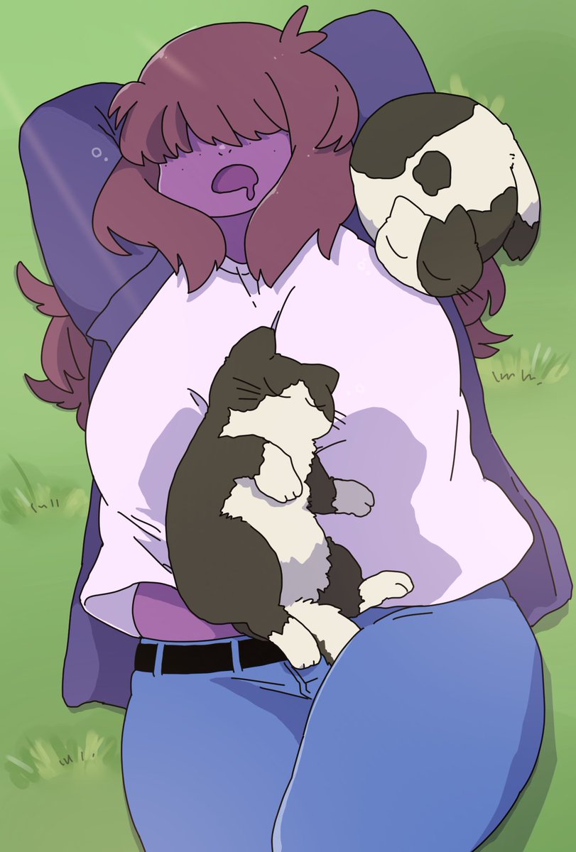 猫の日なので寝てると野良猫が寄ってくるスージィちゃん 