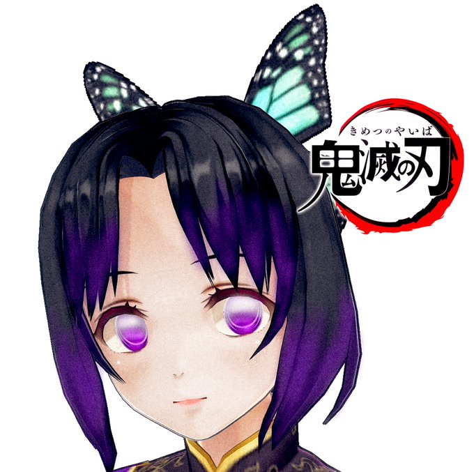Nia໒꒱さんがTwitterに投稿した胡蝶しのぶ(鬼滅の刃)のイラスト。