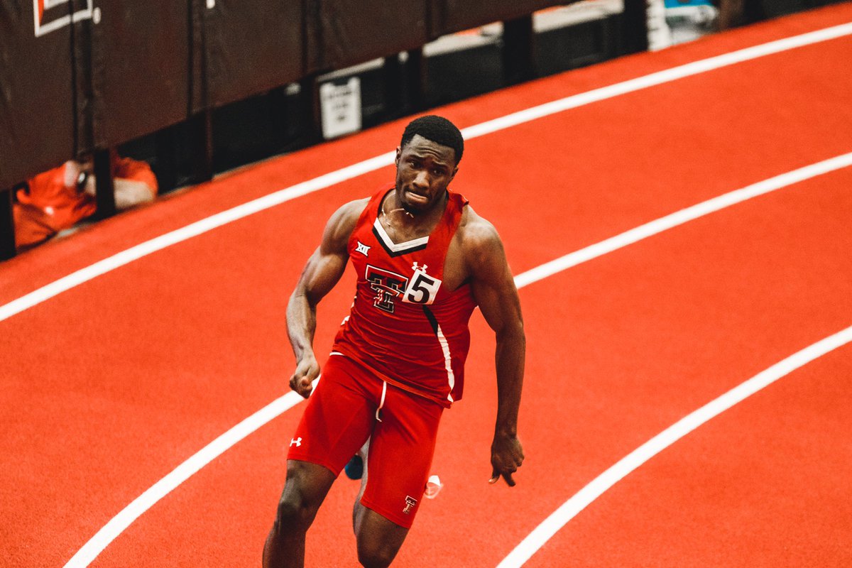 TexasTechTF's tweet photo. Coming to Lubbock on a mission 😤

@bkarayme runs the nation’s #️⃣3️⃣ time in the 200, busting out a 20.61 in his second meet as a Red Raider. 🤝

🔴#WreckEm⚫️ https://t.co/zOhNKqMEX8
