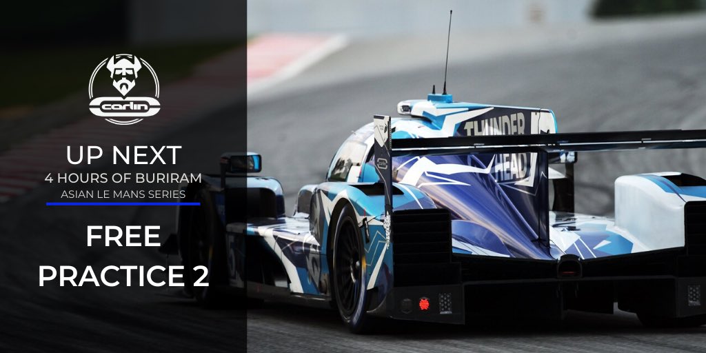 #ThunderheadCarlinRacing #AsianLeMans #4HBuriram

Solid session this morning for our trio. P4 on the board. 
FP2 will come around in no time at all. Set your alarms for 12.30 - that’s 05.30 UK time! 👊