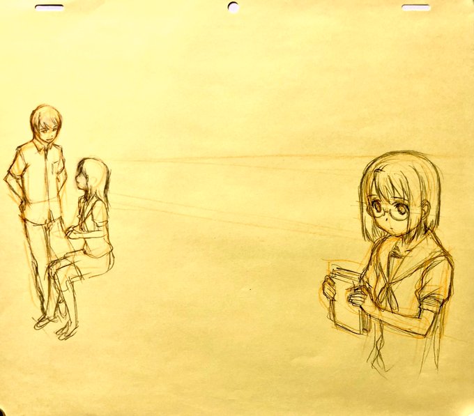 みなみけのケイコと夏奈。
一期本編の作監修正ラフ。 