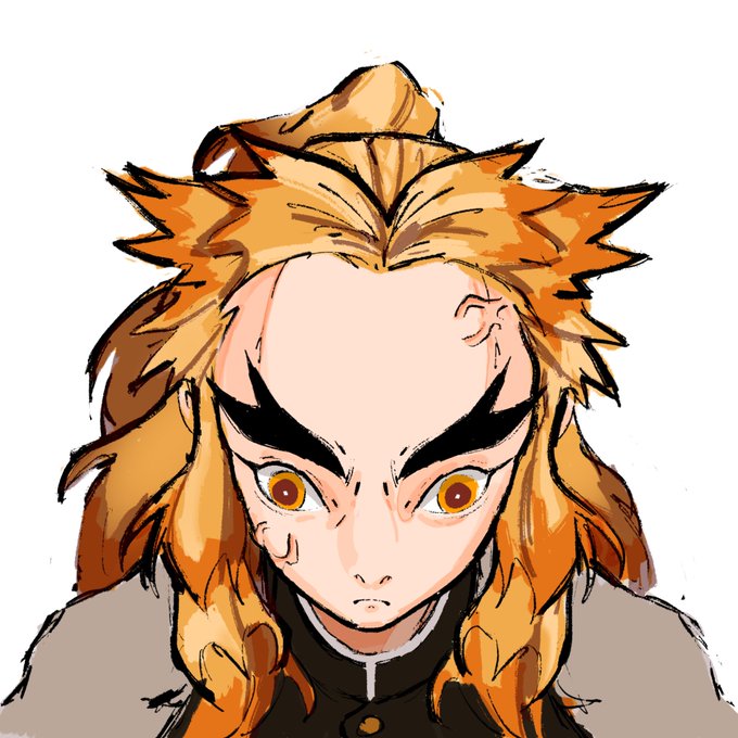 🍀さんがTwitterに投稿した煉獄杏寿郎(鬼滅の刃)のイラスト。