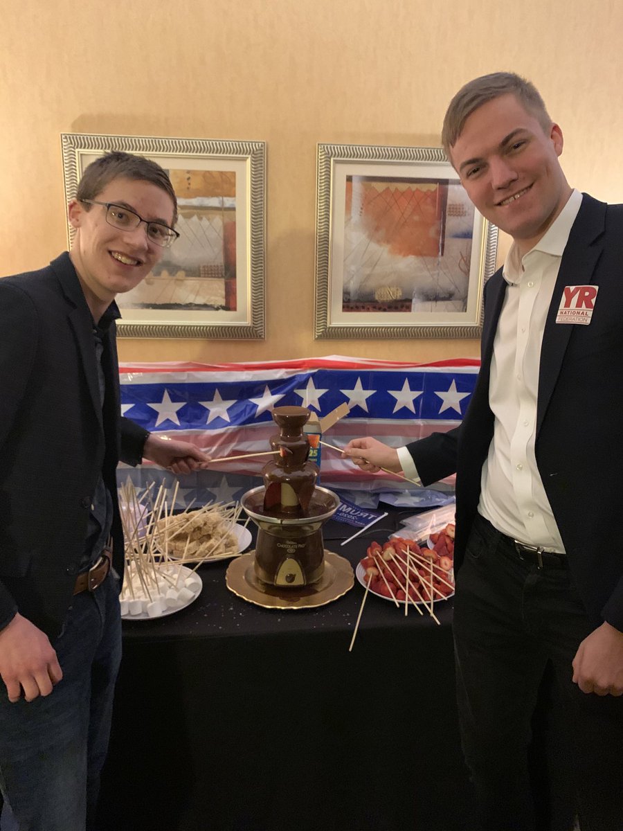 BobOnderMO's tweet photo. Chocolate fountain is up and running in Missouri Senate Conservative Caucus Suite 116 #LD2020 #moleg #Conservative6 #MAGA #KAGA2020 https://t.co/0tWU1PERXk