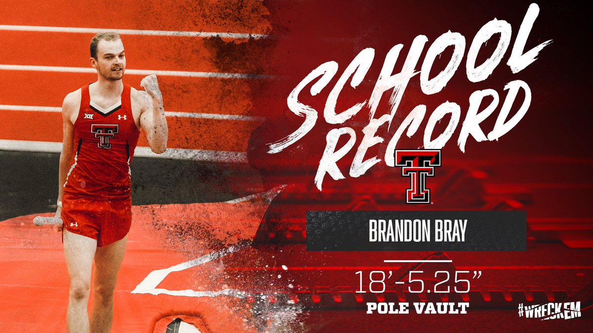 TexasTechTF's tweet photo. 💥 B O O M 💥

Outdoor and now indoor. 
@brandonbraypv owns both of ‘em. 

🔴#WreckEm⚫️ https://t.co/tZtfxoSElc